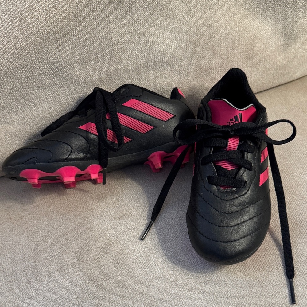 Adidas Black and Pink Soccer Shoes